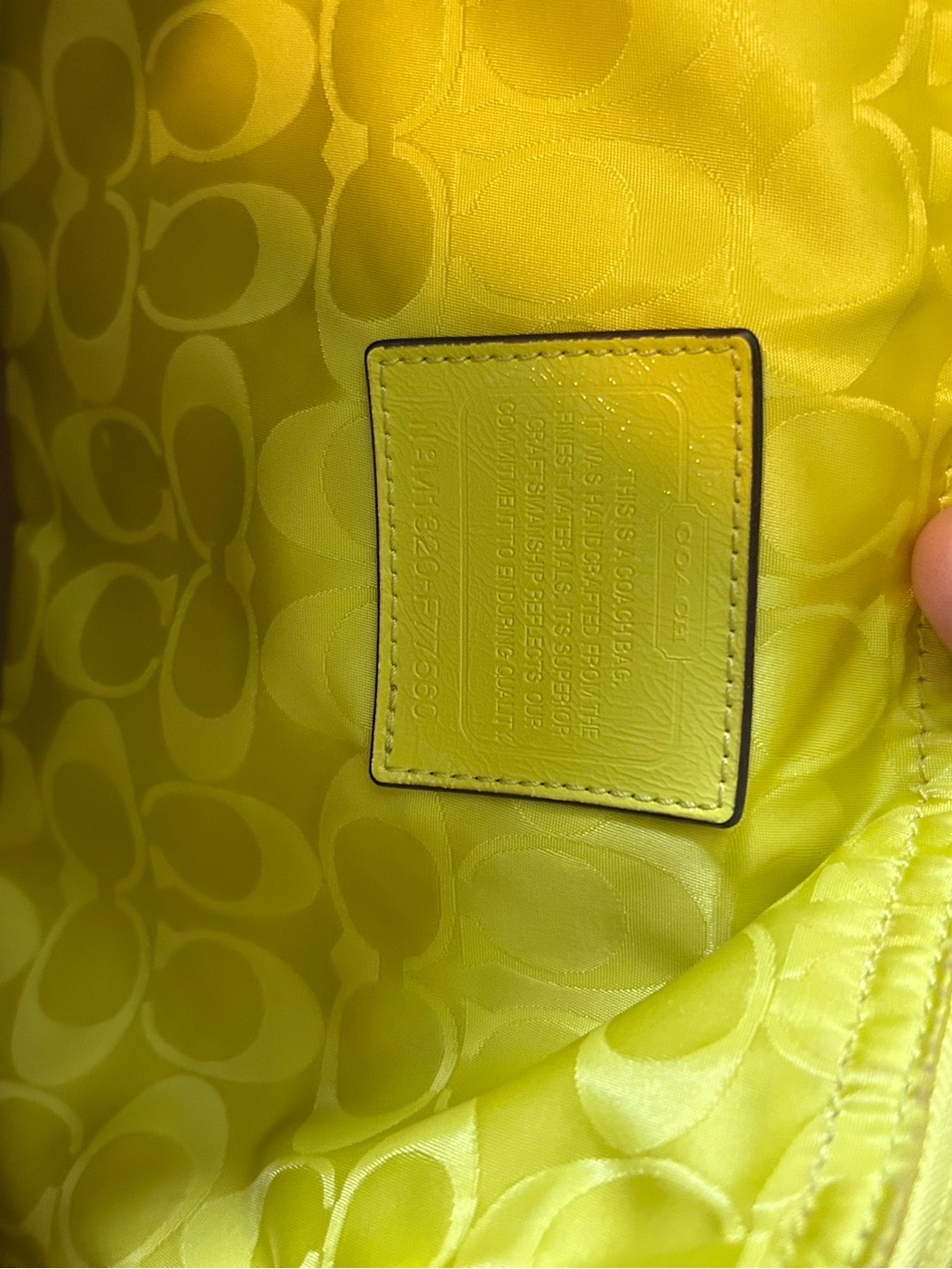 Coach Getaway Weekender Colorblock Signature Nylon Tote in Citrine EUC - Picture 6 of 8